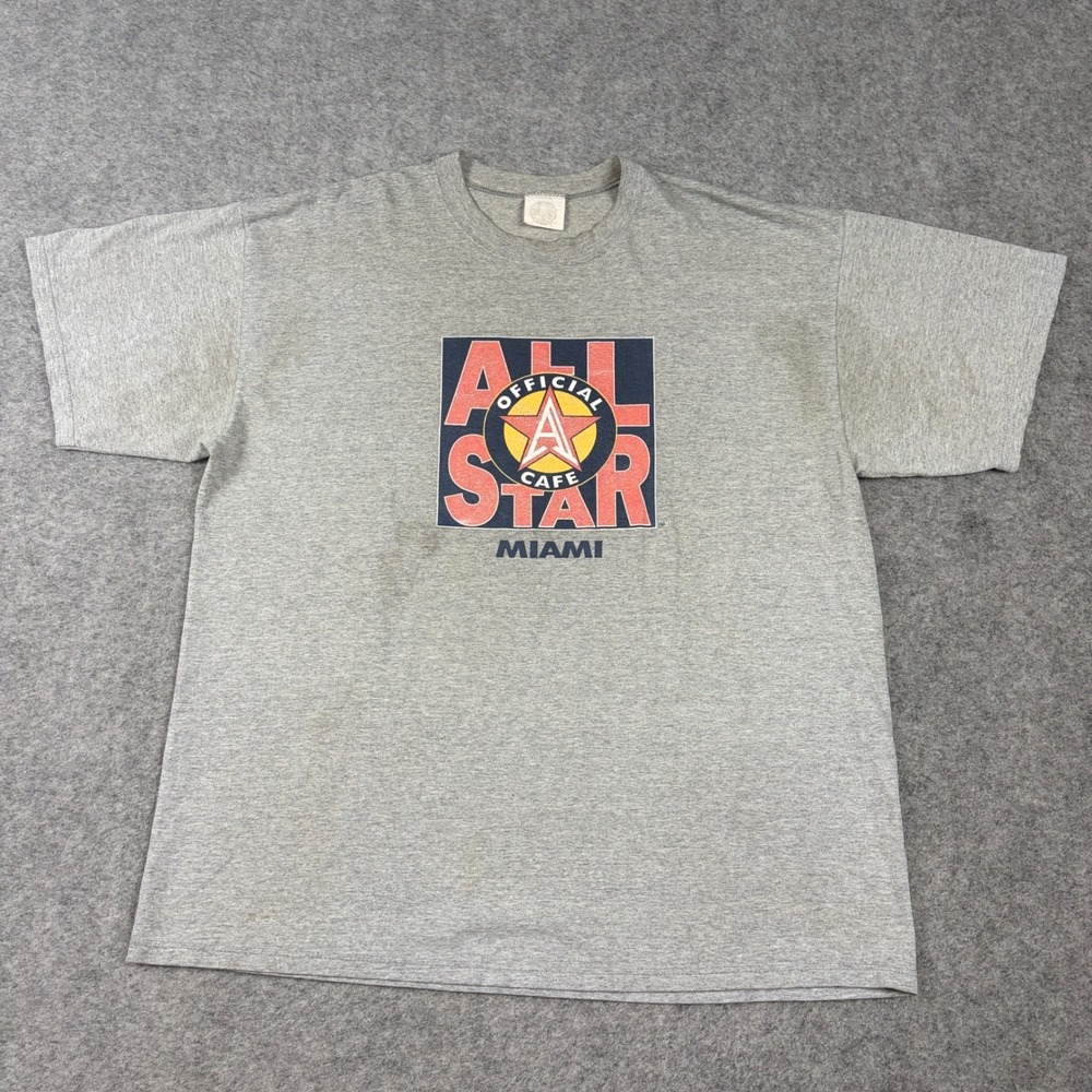 Official All Star Cafe T Shirt Mens XL Miami Florida Vintage 90s Sports Distress